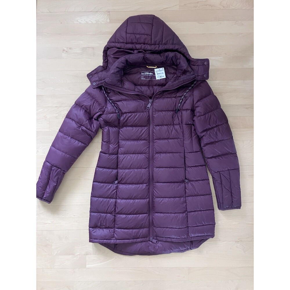 Lole Women’s Medium Dark Cherry Hooded Down Claudia Jacket Coat New With Tags